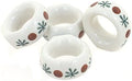 Blue Rose Polish Pottery - Blue Nature Napkin Ring Set - 4 Napkin Rings - Ceramic Napkin Holders, Decorative Dining Table Accessories by BlueRosePottery