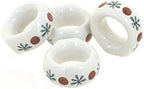Blue Rose Polish Pottery - Blue Nature Napkin Ring Set - 4 Napkin Rings - Ceramic Napkin Holders, Decorative Dining Table Accessories by BlueRosePottery