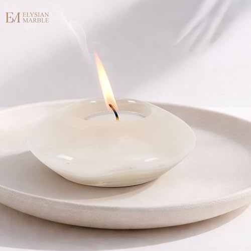 Tea Light Candle Holders Set of 3 – Handcrafted Natural Marble Tealight & Votive Holders in Graduated Sizes (4", 3.5", 3"), Decorative Stone Candle Holders for Home Décor & Table Centerpieces - Image 2