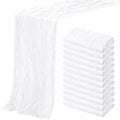 Aktor 12 Pack White Cheesecloth Table Runner 10Ft Gauze Table Runner Boho Semi Sheer Cheese Cloth Fabric Runners for Wedding Birthday Baby Shower Party Table Decoration（White） by Unknown