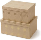 Soul & Lane - Large Christmas Nesting Gift Boxes with Lids, Set of 2, Kraft by SoulLane