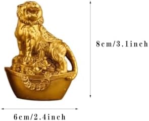 Brass Tiger Statues Chinese Feng Shui Zodiac Statue Small Lucky Figurine Animal Sculpture Ornament for Home Office Decor (Tiger) - Image 2