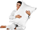 Ridhi White with White Scalloped 100% Cotton Throw Pillow Covers 20x36 Inch by Ridhi