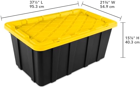 Sterilite Industrial Storage Tote with Lids for Garage, 38 Gallon, 16-Pack - Image 2