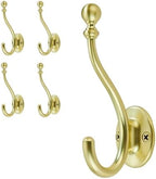 AVICCI 5 Pack Coat Hooks Brushed Gold Coat Hook,Heavy Duty Hooks Decorative Wall Hooks for Bathroom Bedroom Kitchen Towel Robe Clothes Cabinet Closet Bathroom Hardware by Home
