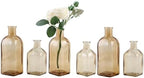 GMWD Glass Flower Vase Set of 6 Yellow Clear Bud Vases, 14.5 Oz 8 Oz Apothecary Bottle Vases Decorative for Centerpieces Home Decoration Wedding Reception Table Decor by GMWD