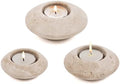 Tea Light Candle Holders Set of 3 – Handcrafted Natural Marble Tealight & Votive Holders in Graduated Sizes (4", 3.5", 3"), Decorative Stone Candle Holders for Home Décor & Table Centerpieces by ElysianMarble