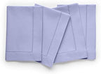 Solino Home Cotton Linen Napkins Light Blue Hemstitch, 20 x 20 in, Set of 4 by SolinoHome