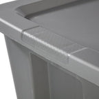18-Gallon Plastic Storage Bins with Snap-on Lids – 8-Pack, Home Organization Essential (Light Gray) - Image 5