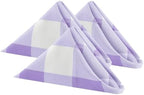 Cupuamon Buffalo Plaid Table Napkins Set of 100, 17x17 inch, Lavender and White, Polycotton Blend, Plaid Pattern by Cupuamon