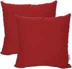 Outdoor/Indoor Sunbrella Throw Pillows Square Set of 2 Pieces 16 inch x 16 inch Canvas Jockey Red - Cover Only, Insert Not Included by Unknown
