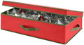 Whitmor Christmas 28-Section Ornament Box, Red with Green Trim by Whitmor