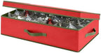 Whitmor Christmas 28-Section Ornament Box, Red with Green Trim by Whitmor