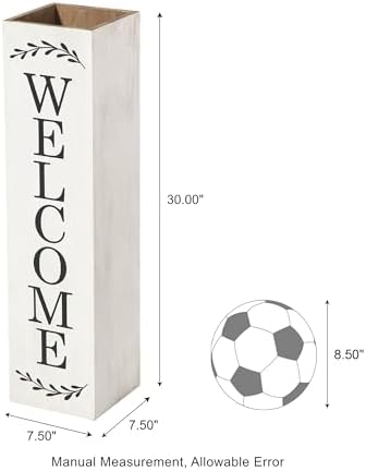 Glitzhome 30"H Wooden WELCOME Porch Sign, Double Sided Natural Welcome Rustic Porch Sign for Front Porch Decor Solid White - Image 7