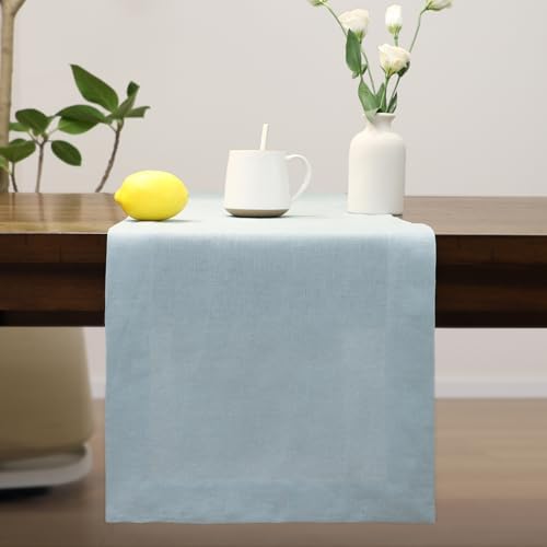Linen Table Runner 72 Inches Long, 100% French Linen Table Runners by TSEAPENI