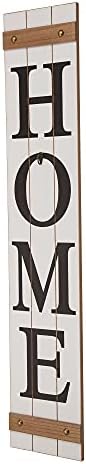 Glitzhome 42”H Wooden HOME Porch Sign with Interchangeable Wreaths for Front Door Vertical Farmhouse Standing Home Sign Hanging Wall Sign for Year Spring Fall Thanksgiving Christmas - Image 3