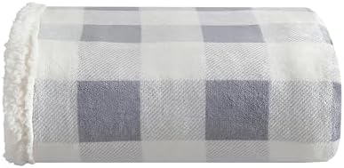 Eddie Bauer - Throw Blanket, Brushed Fleece & Plush Sherpa Soft Blanket, Throw Blanket for Couch & Bed (Mountain Plaid Chrome Grey, 50" x 60") by Unknown