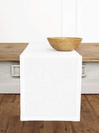 Solino Home 100% Pure Linen Table Runner White Extra Long, Fete 14 x 120 in by SolinoHome
