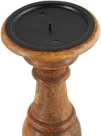 Deco 79 Mango Wood Candle Holders, Set of 3, 10", 8", 6"H, Brown - Image 5