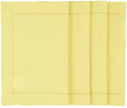 Solino Home Cotton Linen Placemats Yellow Hemstitch, 14 x 19 in, Set of 4 by SolinoHome