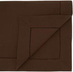 SARO LIFESTYLE Classic Hemstitch Table Runner - Elegant Everyday Table Runner with Textured Fabric and Hemstitched Border for Dining Tables and Formal Entertaining, 16"x54", Chocolate - Image 2