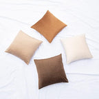 MONDAY MOOSE Decorative Throw Pillow Covers Cushion Cases, Set of 4 Soft Velvet Modern Designs, Mix and Match for Home Decor, Pillow Inserts Not Included (20x20 inch, Brown/Beige) - Image 6