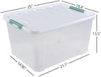 4-Pack Clear 80 L Rolling Plastic Storage Bins with Latching Lids - Image 2