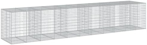 vidaXL Gabion Basket with Cover 216.5"x39.4"x39.4" Galvanized Iron by vidaXL