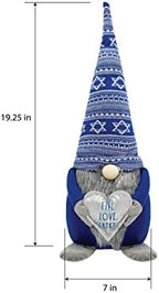 Rae Dunn Hanukkah Gnome - Home Decor Decorations - Scandinavian/Swedish/Nordic Tomte Nisse Plush Figurine - 19" Elf with Heart Ornament for Shelf, Table, Desk Décor - Image 2