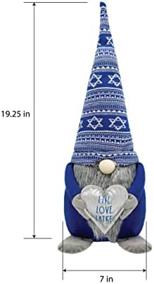 Rae Dunn Hanukkah Gnome - Home Decor Decorations - Scandinavian/Swedish/Nordic Tomte Nisse Plush Figurine - 19" Elf with Heart Ornament for Shelf, Table, Desk Décor - Image 2