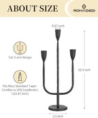 Romadedi Black Candelabra Candle Holder,16.9 in, Cast Iron - Image 3