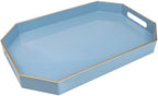 Spsyrine Blue Plastic Serving Tray for Ottoman, Coffee Table, Octagon Decorative Tray for Entertaining, Outdoor, Living Room, Home Decor by Spsyrine