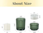 Hewory Glass Tealight Candle Holder: 24 PCS Green Votive Candle Holders - Image 6