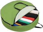 30 Inch Round Storage Bag 1 Pack,Watercolor Green Waterproof Wreath Storage Container with Handles&Zipper Solid Color Closet Organizer Bags Garland Box - Image 2