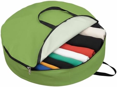 30 Inch Round Storage Bag 1 Pack,Watercolor Green Waterproof Wreath Storage Container with Handles&Zipper Solid Color Closet Organizer Bags Garland Box - Image 2