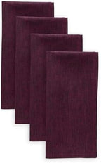 Solino Home 100% Pure Linen Napkins Burgundy, Athena 20 x 20 in, Set of 4 by SolinoHome