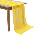 MDS Pack of 25 | Yellow | 10ft Chiffon Table Runner 29x120 Inches Long Romantic Rustic Sheer Gauze Runner for Wedding Bridal Shower Birthday Banquets Engagement Spring Easter Boho Decorations by MDS