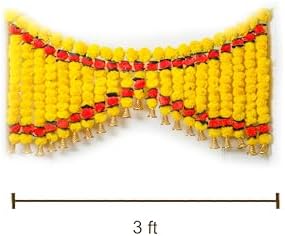 Colourful Traditional Toran | Toran Door Hanging | Marigold Decorations for Pooja, Bandhanwar, Diwali | Decorations for Door Mantle | Indian Thoranam | 3 Feet (Pack of 1) - Image 5