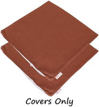 Outdoor/Indoor Sunbrella Throw Pillows Square Set of 2 Pieces 24 inch x 24 inch Canvas Brick - Cover Only, Insert Not Included - Image 2