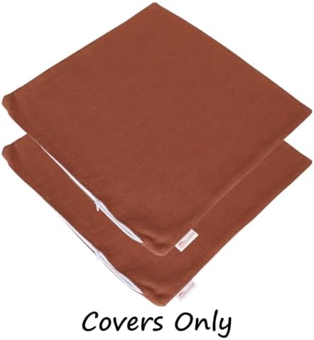 Outdoor/Indoor Sunbrella Throw Pillows Square Set of 2 Pieces 24 inch x 24 inch Canvas Brick - Cover Only, Insert Not Included - Image 2