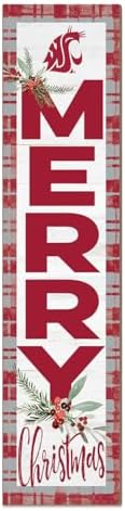 KH Sports Fan Washington State Cougars Holiday Porch Leaner, 11x46 Inches, Cougars Outdoor Christmas Sign; Display Some Holiday Cheer with This Washington State Cougars Christmas Sign by CornellBigRed