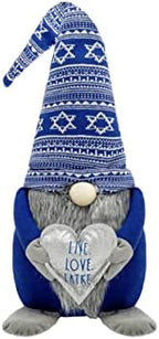 Rae Dunn Hanukkah Gnome - Home Decor Decorations - Scandinavian/Swedish/Nordic Tomte Nisse Plush Figurine - 19" Elf with Heart Ornament for Shelf, Table, Desk Décor by RaeDunn