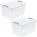 Zopnny 85-Qt Storage Box with Latching Lid, 2-Pack Stackable Large Bins by Zopnny