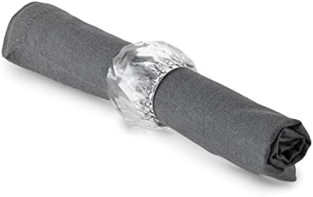Huang Acrylic Crystalized Napkin Rings Set of 4 for Dining Table, Parties, Entertaining, Outdoor Patio, shatterproof and Elegant - Image 3