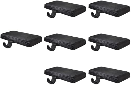 Lulu Decor Black Christmas Stocking Holders for Mantle Set of 7 - Heavy Cast Iron Weighted Strong & Sturdy Low Profile Flat Base Stocking Hooks, Simple Design for Mantle Decor Weighs 2 lbs 10 oz Each by LuluDecor