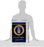 Air Force Proudly Family Burlap Garden Flag - Set with Stand Armed Forces USAF United State American Military Veteran Retire Official - House Banner Small Yard Gift Double-Sided 13 X 18.5 - Image 2