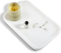 Karibiber Vanity Tray, 11.8inch Marble Bathroom Tray for Countertop, White Marble Bathroom Dresser, Stone Serving Tray for Kitchen Counter, Storage Organizer for Decor, Perfume, Jewelry by Karibiber