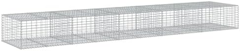 vidaxl - Gabion Basket with Cover - Galvanized Iron - 196.9"x39.4"x19.7" - Outdoor Landscape and Garden Decor - Image 7