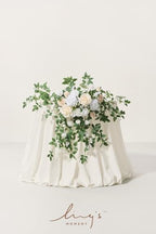 Ling's moment 2 Pack White Floral Garland Wedding Arch Flowers - Image 2