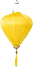 2 Pcs Chinese Lanterns Hanging Paper Lanterns，Multi-Color 12 in Silk Lantern Chinese Party Wedding Decorations (Yellow) by YDLGJMCZ